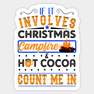 Christmas Campfire Sweater. Ugly Christmas Sweater. Sticker